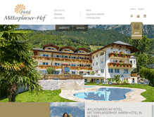 Tablet Screenshot of hotel-mitterplarserhof.com